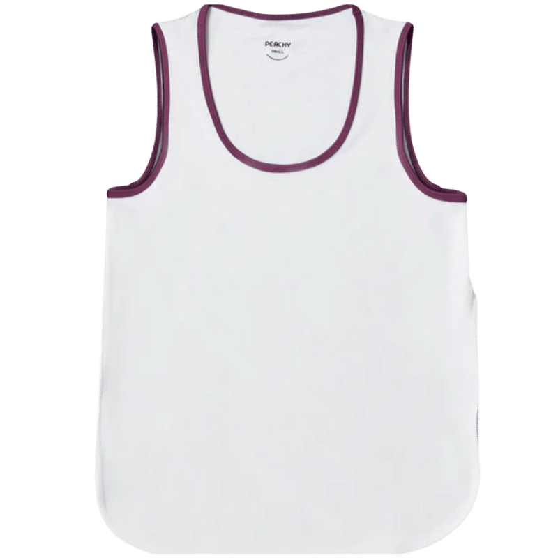 PEACHY Side Slit Tank Top - L Vit Damkläder