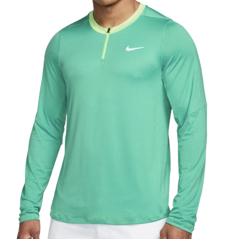 NIKE Court DriFIT Advantage Half Zip - S green, Grön Herrkläder > Nike
